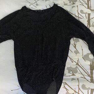 Zara Black and White Polka Dot Blouse